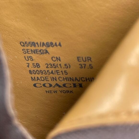 Coach Women's Seneca Heeled Ankle Booties Side Zip Brown Leather Size 7.5 B - Picture 12 of 13